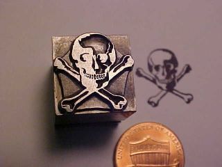 Letterpress Printers Block Skull & Crossbones Pirates Flag - Jolly Roger Poison photo