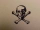 Letterpress Printers Block Skull & Crossbones Pirates Flag - Jolly Roger Poison Binding, Embossing & Printing photo 2