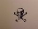 Letterpress Printers Block Skull & Crossbones Pirates Flag - Jolly Roger Poison Binding, Embossing & Printing photo 7