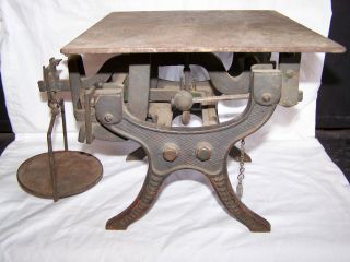 Antique Primitive Decimalwaage Cast Iron 20kg Balance Scale Steampunk Art Deco photo