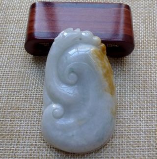 Certified Pale Green Jadeite Emerald Jade Pendant/hornless Dragon Grade A photo