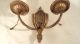 Antique Solid Brass Double Light Wall Sconce Wall Hugger Chandeliers, Fixtures, Sconces photo 3