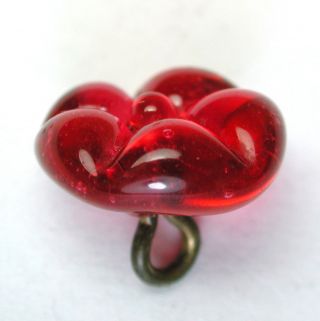 Antique Charmstring Button Cranberry Flower Mold Design photo