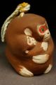 Kissako 3280 Japanese Antique Clay Doll Netsuke Bell Vintage Monkey Figure Netsuke photo 2