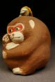 Kissako 3280 Japanese Antique Clay Doll Netsuke Bell Vintage Monkey Figure Netsuke photo 8