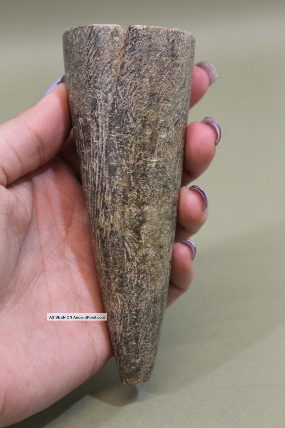 Antique Authentic Native American Indian Steatite Stone Cone Tube Pipe,  Nr The Americas photo