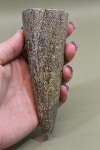 Antique Authentic Native American Indian Steatite Stone Cone Tube Pipe,  Nr photo