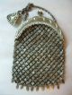 Antique Victorian Gold T Fancy French Floral Chain Mail Mesh Chatelaine Purse Victorian photo 1