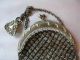 Antique Victorian Gold T Fancy French Floral Chain Mail Mesh Chatelaine Purse Victorian photo 3