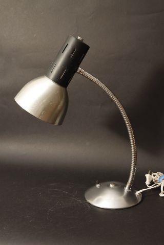 Vintage Mid Century Modern Gooseneck Desk Lamp Black / Aluminum photo