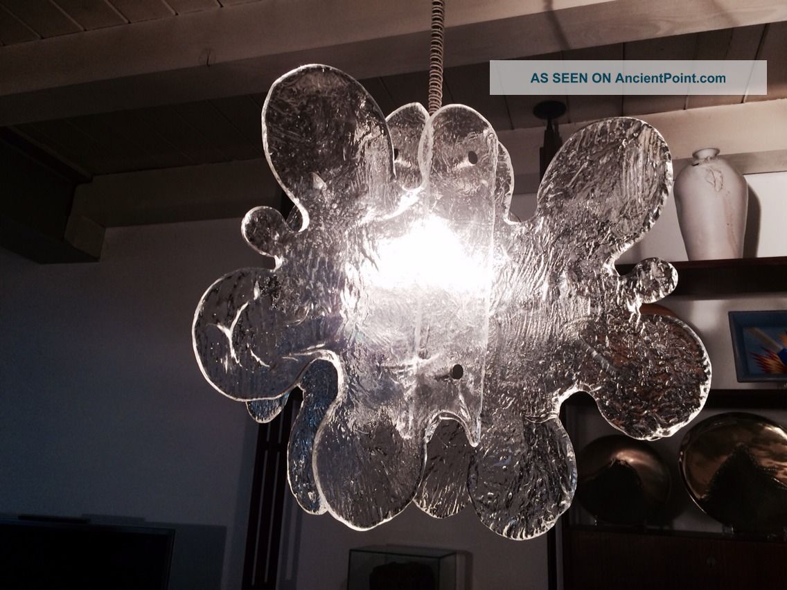 Rare 60s Mazzega Murano Glass Chandelier Ceiling Lamp Mid Century Modern Design Mid-Century Modernism photo