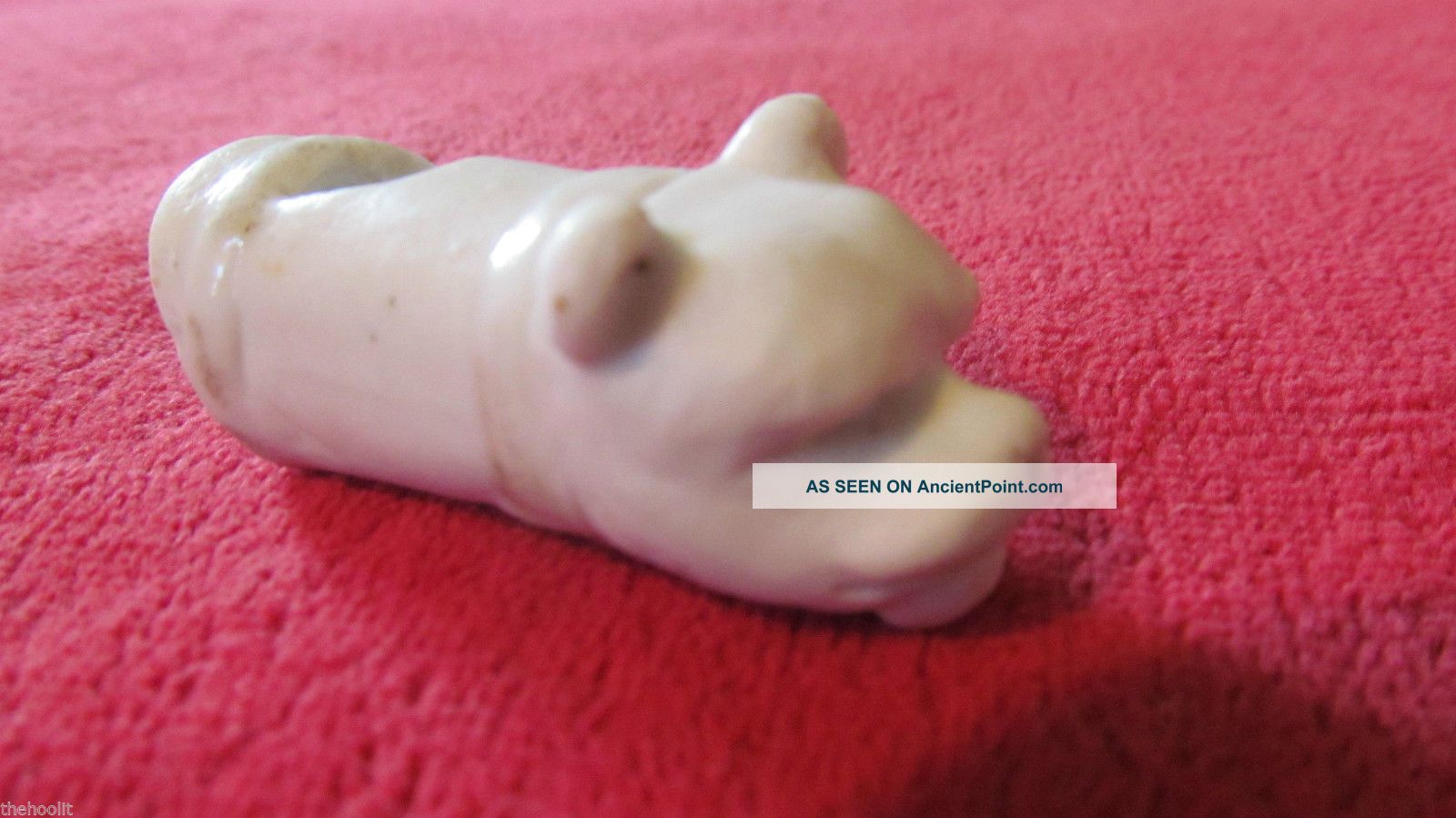 Antique,  Late Georgian,  Early Victorian Porcelain Hunting Whistle,  Dogs Head, British photo