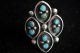 Antique Native American Navajo Sterling Silver & Turquoise Brooch And Ring Native American photo 4