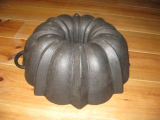 Very Old And The Biggest Antique Cast Iron Bundt Pan Germany 5300 G One Handle photo