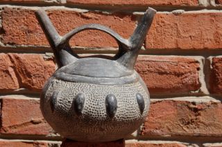Chimu Pottery,  Double Spout Stirrup Vessel photo