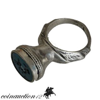 1700 - 1800 Ad Islamic Silvered Signed Ring photo