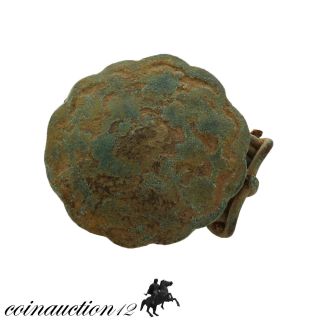 Roman Bronze Shield Fibula Brooch 2nd - 3rd Century Ad photo