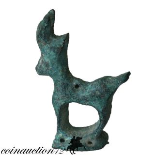 Museum Quality Luristan Bronze Deer Statue Amulet Pendant 500 - 200 Bc photo