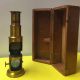 Antique Brass Portable Field Microscope Org Wooden Case Bonus Slides Microscopes & Lab Equipment photo 2
