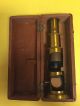 Antique Brass Portable Field Microscope Org Wooden Case Bonus Slides Microscopes & Lab Equipment photo 4