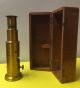 Antique Brass Portable Field Microscope Org Wooden Case Bonus Slides Microscopes & Lab Equipment photo 6