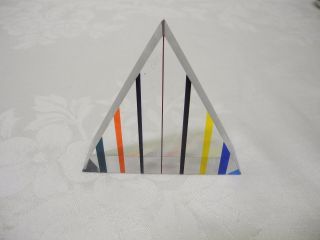 Signed Vasa Mihach Laminated Cast Acrylic Multi - Colored Triangle photo