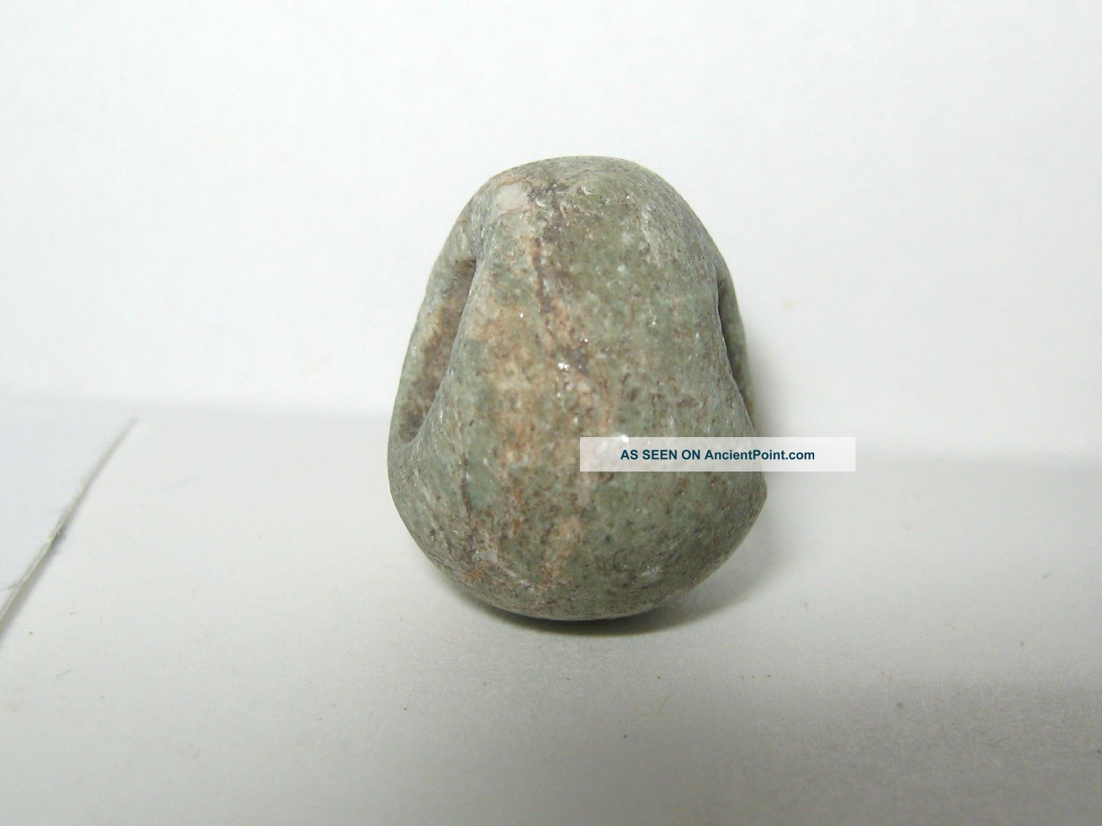 Pre - Columbian,  Mexico - Bi - Conical Green Stone Bead 1d The Americas photo