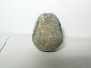Pre - Columbian,  Mexico - Bi - Conical Green Stone Bead 1d photo