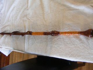 Pacific Island Walking Stick With Shell Inlay Circa 1960 ' S photo