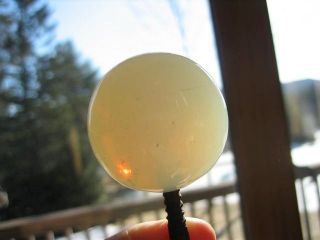 Antique Round Moonstone Glass Knob Iridescent Opal - Like 1.  5 