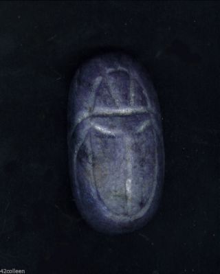 99 Cents Nr Rare Egypt Late Period Blue Sapphire Carved Scarab 311.  80 Ct.  Weight photo