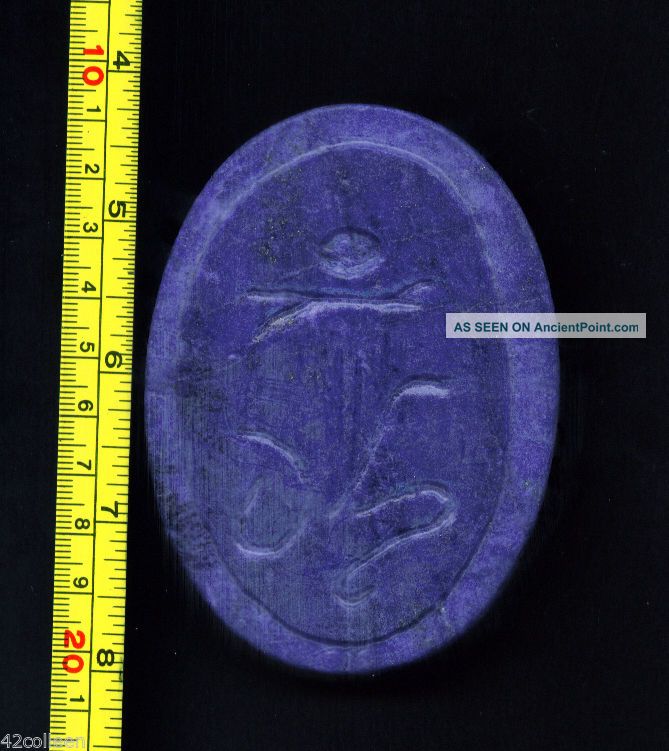99cent Nr Egypt Late Period Blue Lapis Lazuli Scarab,  Pyrite1219ct Museum Quality Egyptian photo
