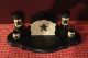 Primitive Crackle Salt & Pepper,  Napkin Holder,  Candle Holder Country Decor Primitives photo 2
