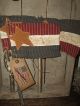 Primitive Grungy Patriotic American Usa Flag Pokes Tucks Ornies Folkart 4th July Primitives photo 4