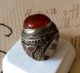 Men Old Islamic Ring Agate Aqeeq Afghan Antique Vtg Engraved Calligraphy Sz 7.  5 Islamic photo 3