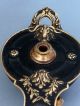 Rare Christofle Bronze Lamp Empire Candle Stick Dark Patina Signed Dinanderie Metalware photo 4
