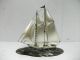 The Sailboat Of Sterling Silver.  130g/ 4.  59oz.  2 Masts.  Japanese Antique. Other Antique Sterling Silver photo 1
