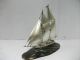 The Sailboat Of Sterling Silver.  130g/ 4.  59oz.  2 Masts.  Japanese Antique. Other Antique Sterling Silver photo 2