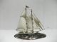 The Sailboat Of Sterling Silver.  130g/ 4.  59oz.  2 Masts.  Japanese Antique. Other Antique Sterling Silver photo 3