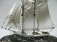 The Sailboat Of Sterling Silver.  130g/ 4.  59oz.  2 Masts.  Japanese Antique. Other Antique Sterling Silver photo 6