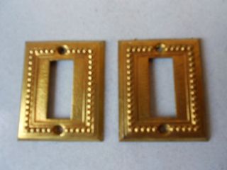 French A Antique Brass Switch Plate Covers photo