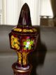 Hand Painted Bohemian Style Glass Decanter Persian / Islamic Middle East photo 6