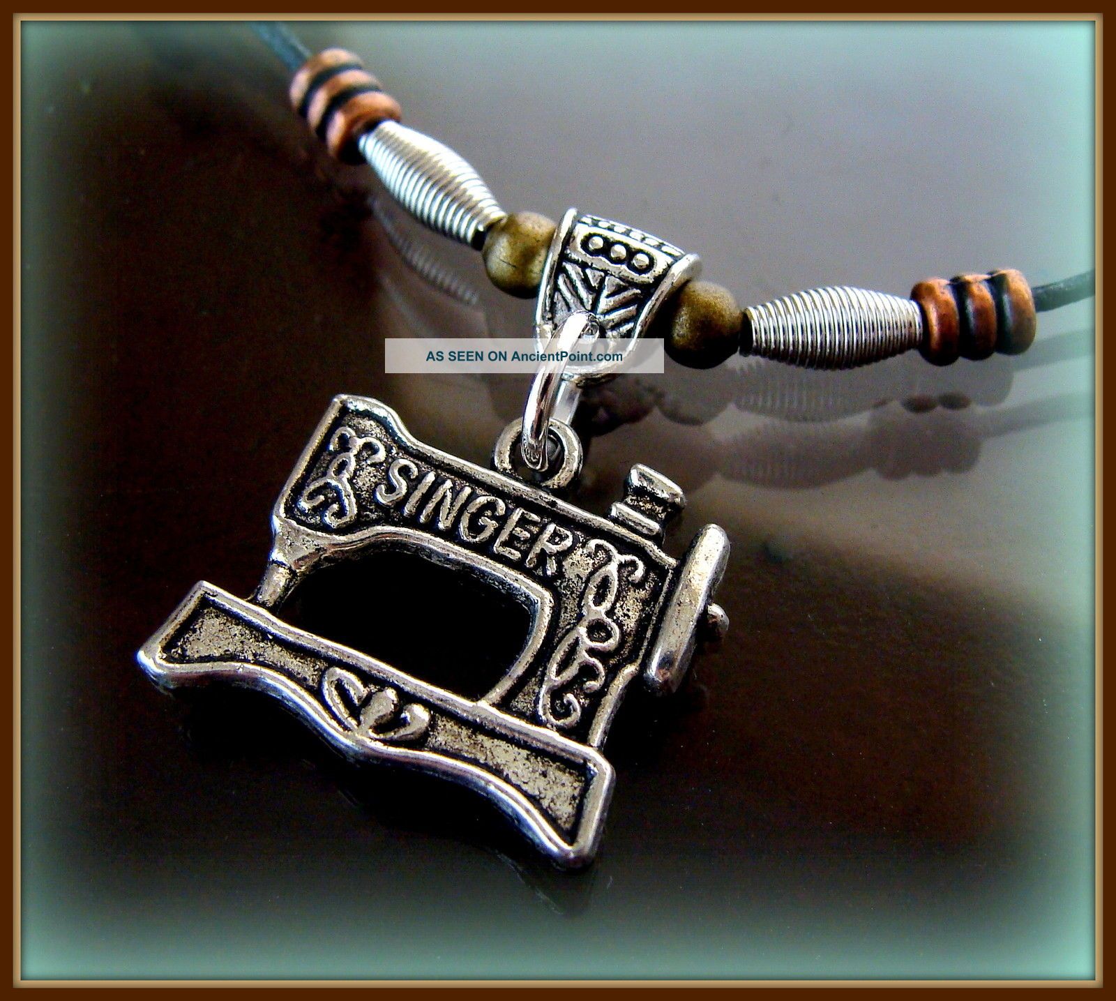 Singer Sewing Machine Pendant Necklace - Featherweight Quilter Style Jewelry Sewing Machines photo