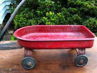Vintage Miniature Red Wagon Rounded Front Circa 1940 Nr photo