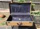 Antique Winship Luggage Boston Mass Canvas & Leather Suitcase Trunk With Old Key 1900-1950 photo 5