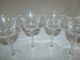 (4) Vintage Clear Etched Handcrafted Crystal 5in.  Wine Glass Goblets/cordials Stemware photo 2