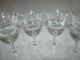 (4) Vintage Clear Etched Handcrafted Crystal 5in.  Wine Glass Goblets/cordials Stemware photo 4