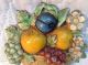 Antique Hubley Flower Basket Doorstop Fruit Bowl 456 With Best Paint Metalware photo 1