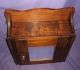 Antique Vtg Walnut Wood Medicine Cabinet County Mirror Cupboard Metal Towel Bar Post-1950 photo 4