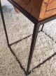 Mid Century Modern Olive Ash Burl Wood Metal Bronze End Table Night Stand Drawer Mid-Century Modernism photo 3